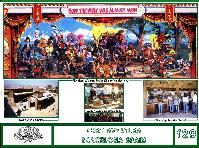 this huge gallery is located in Spain, has a lot of water animation, and people just love it, it has a scene of a covered wagon